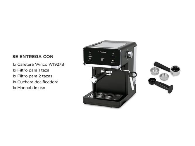 Cafetera Express Winco W1927 Con Espumador De Leche Digital Touch 20 BAR - 5