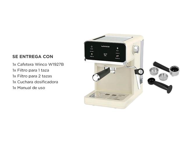 Cafetera Express Winco W1927 Con Espumador De Leche Digital Touch 20 BAR - 5
