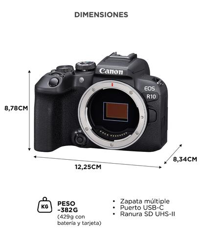Cámara Canon EOS R10 SEspejo Cuerpo APSC 24MP 4K60Fps  - 4