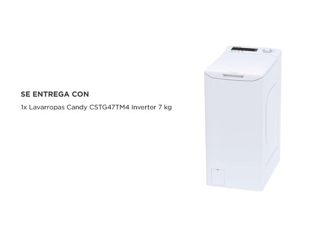 Lavarropas Candy CSTG 47TM41-12 carga superior 7Kg 1400 RPM Blanco Inverter - 6
