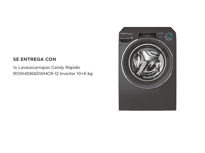 Lavasecarropas Candy Rapido ROW41066DWHCR-12 10KG  6KG 1400RPM inverter Antracita - 6
