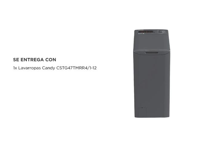 Lavarropas Candy CSTG47TMRR41-12 carga superior 7Kg 1400 RPM Antracita Inverter - 5
