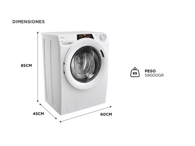 Lavarropa Candy RO1274DWMT1-12 Carga Frontal 7 KG 1200 RPM Blanco Inverter - 5