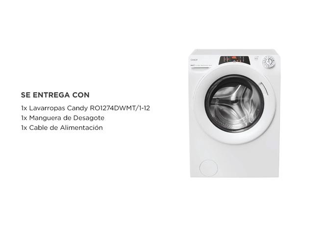 Lavarropa Candy RO1274DWMT1-12 Carga Frontal 7 KG 1200 RPM Blanco Inverter - 6