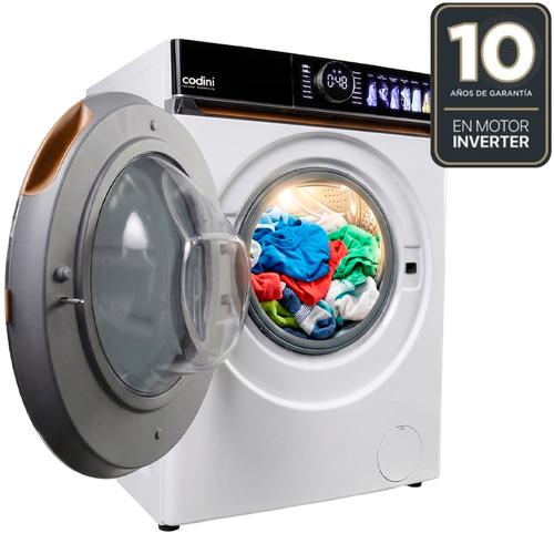 Lavasecarropas Codini BIAFB10014B 10kg A  7kg inverter  1400 rpm Color Blanco - 0