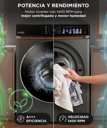 Lavasecarropas Codini 10kg A 7kg inverter 1400 rpm Color Gris  - 3
