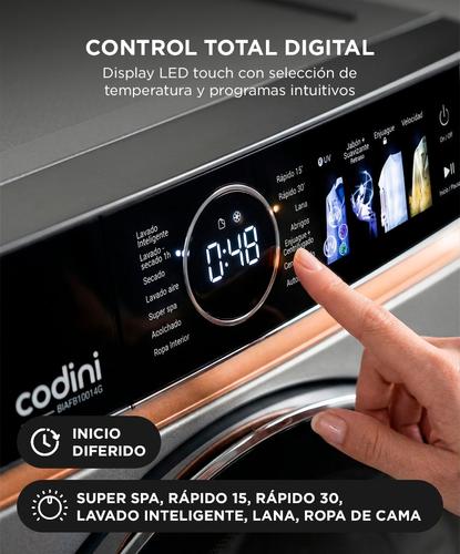 Lavasecarropas Codini 10kg A 7kg inverter 1400 rpm Color Gris  - 4