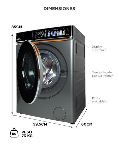 Lavasecarropas Codini 10kg A 7kg inverter 1400 rpm Color Gris  - 5