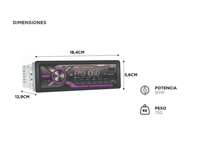 Estereo para Auto Philco Bluetooth 94CSP2950 4x50W - 4