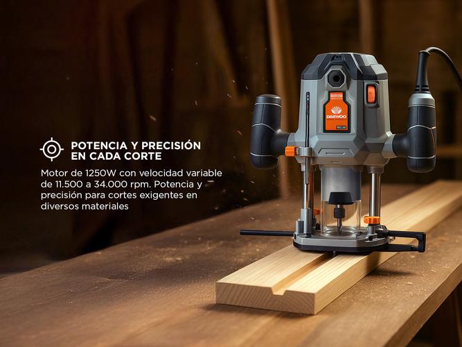 Fresadora Eléctrica Router Daewoo DAER1250 Potencia 1250 W - 2
