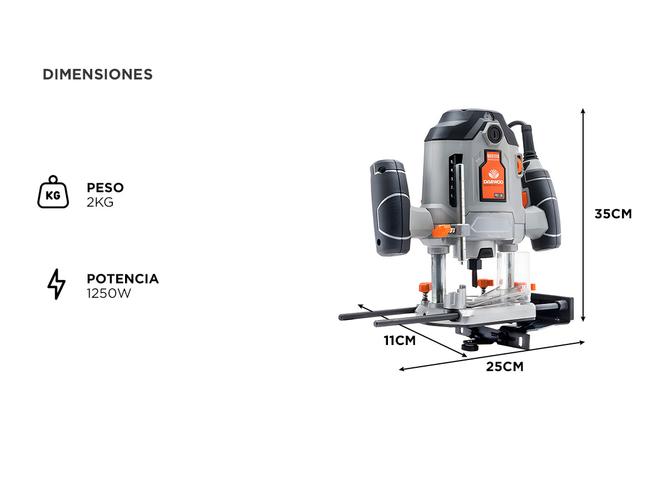 Fresadora Eléctrica Router Daewoo DAER1250 Potencia 1250 W - 4