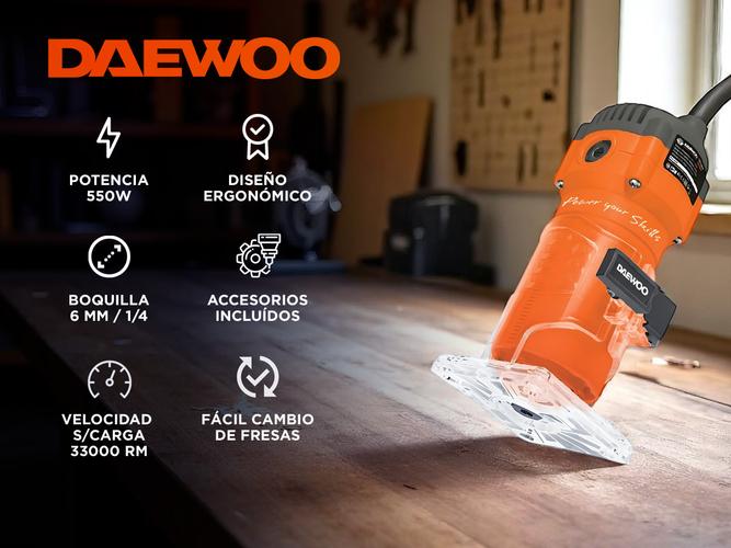 Fresadora Router de Mano Daewoo DAER600 550W Compacta y Precisa - 1