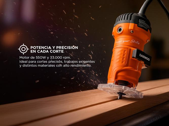 Fresadora Router de Mano Daewoo DAER600 550W Compacta y Precisa - 2