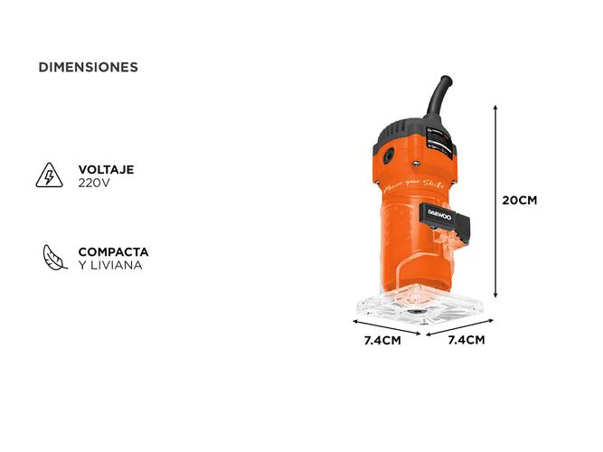 Fresadora Router de Mano Daewoo DAER600 550W Compacta y Precisa - 4