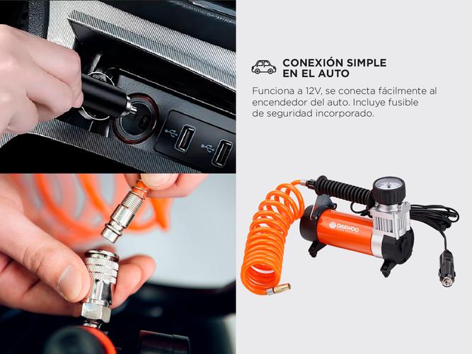 Compresor de Aire Portatil Daewoo DW55-P  completo para viajes - 2