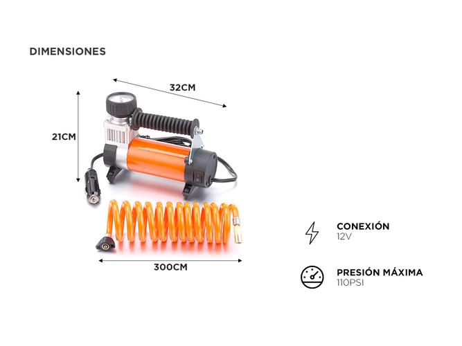 Compresor de Aire Portatil Daewoo DW55-P  completo para viajes - 4