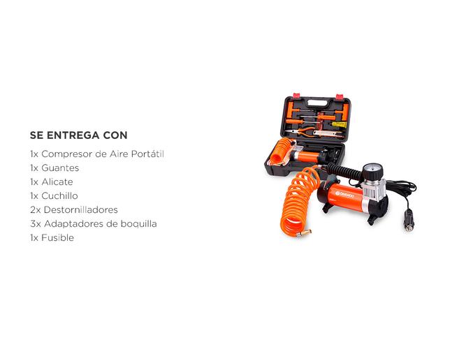 Compresor de Aire Portatil Daewoo DW55-P  completo para viajes - 5