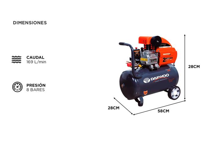 Compresor De Aire Daewoo DAC24D Portátil 2 HP - 4