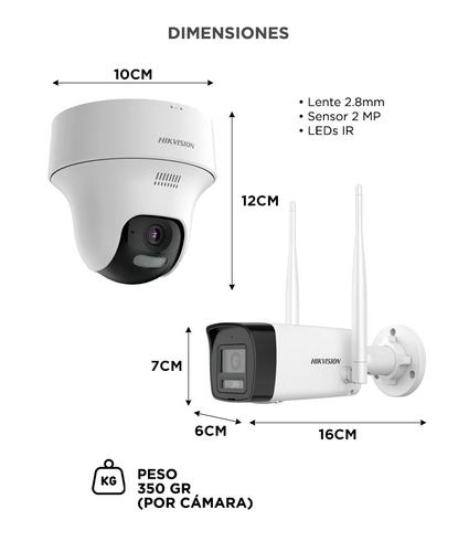 Kit Cámaras de Seguridad Hikvision WiFi EasyLink NKS422W02H 2MP Bullet  Turret con NVS - 5