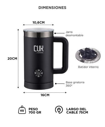 Espumador De Leche CUK By Gadnic 4 funciones 450 ML Espuma Cremosa 500W Acero Inoxidable - 5
