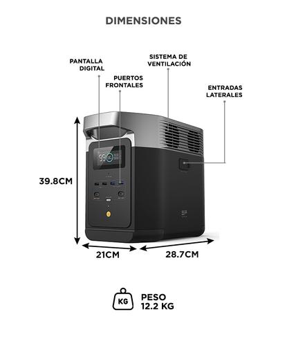 Estación de Energía Portátil EcoFlow Delta 2 1800W Expandible Carga Rápida con 15 Salidas y Energía Solar - 5