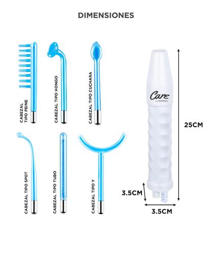 Equipo de Alta Frecuencia Care By Gadnic Reafirmante Facial 6 Electrodos - 5