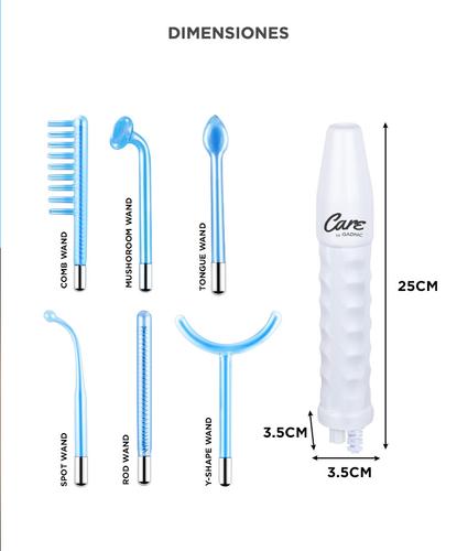 Equipo de Alta Frecuencia Care By Gadnic Reafirmante Facial 6 Electrodos - 5
