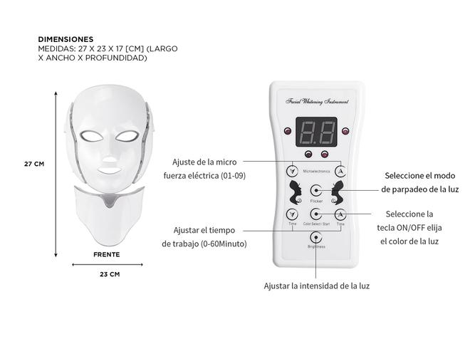 Mascara Facial Led Gadnic LT30 Terapia Acné Rejuvenecimiento  - 5