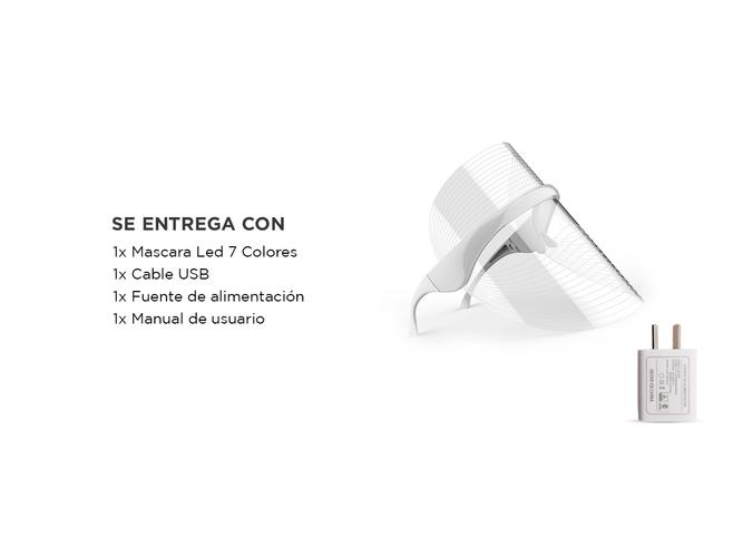 Máscara Led Facial 7 Luces Fototerapia Antiedad Rosacea Acne - 4