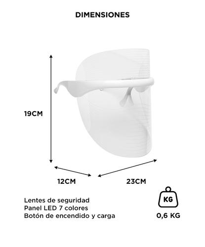 Máscara Led Facial 7 Luces Fototerapia Antiedad Rosacea Acne - 5