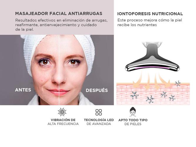 Masajeador Facial Gadnic LM9000 Tecnología LED Anti envejecimiento  - 2