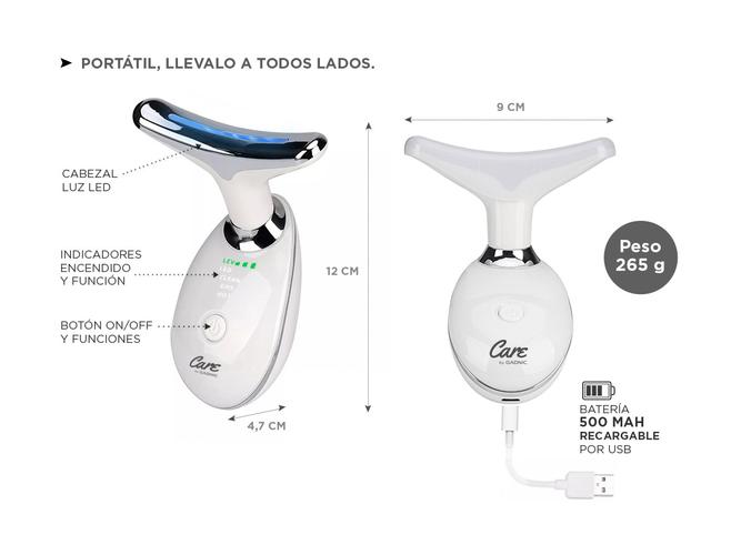Masajeador Facial Gadnic LM9000 Tecnología LED Anti envejecimiento  - 5