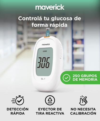 Glucómetro Digital Maverick Punzador Lancetas Medidor de Glucosa  - 1