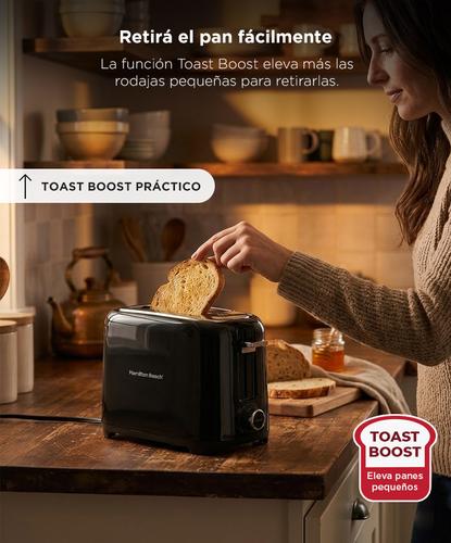 Tostadora Hamilton Beach 22217 800W 2 Rodajas Ranuras Extra Anchas 7 Niveles Bandeja Migas Deslizable - 3