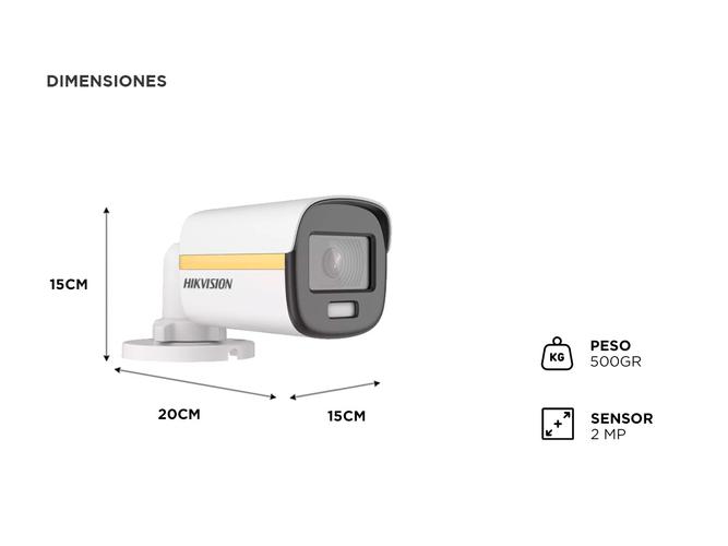 Cámara Seguridad Hikvision Colorvu Cctv 2mp Ds-2ce10df3t-pf Color Blanco - 4