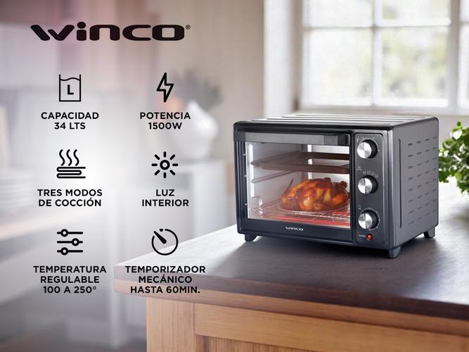 Horno electrico Winco 34 litros W1134 1600W - 1