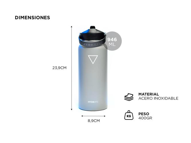 Termo Hydrate 946ml Frio Calor Acero Inoxidable  - 4