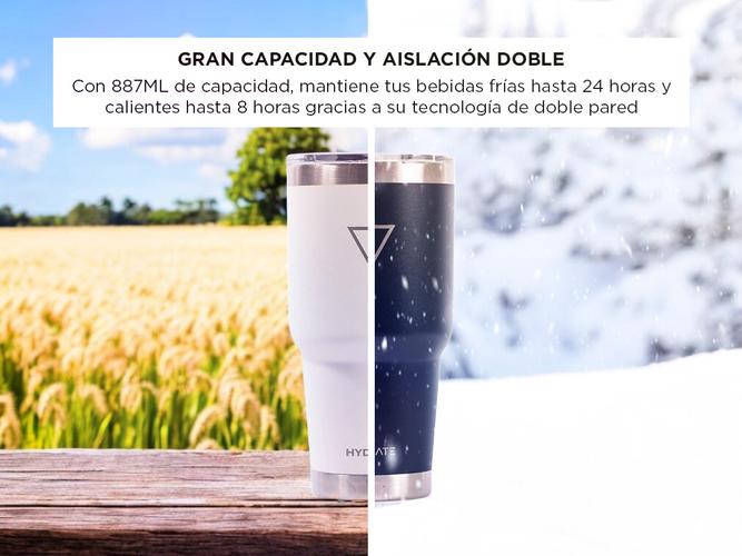 Vaso Hydrate 887 Ml Frio Calor Acero Inoxidable  - 2
