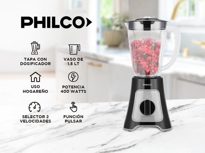 Licuadora de Vaso Philco 15L 400W Velocidades  Pulsador Outlet - 1