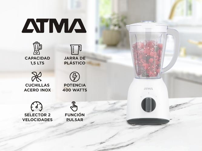 Licuadora de Vaso Atma 91LI8446AP Blanca 1.5 Lt 400W  - 1