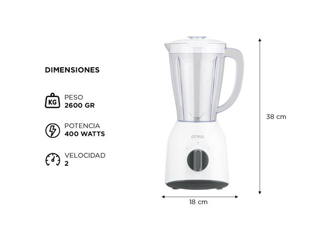 Licuadora de Vaso Atma 91LI8446AP Blanca 1.5 Lt 400W  - 4