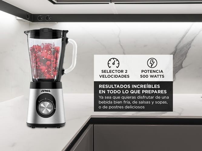 Licuadora de Vaso Atma 1.5 L Jarra de Vidrio Acero Inoxidable - 2