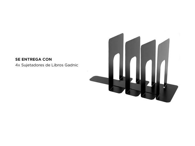Kit x4 Sujeta Libros Gadnic Metálicos Negros  - 5