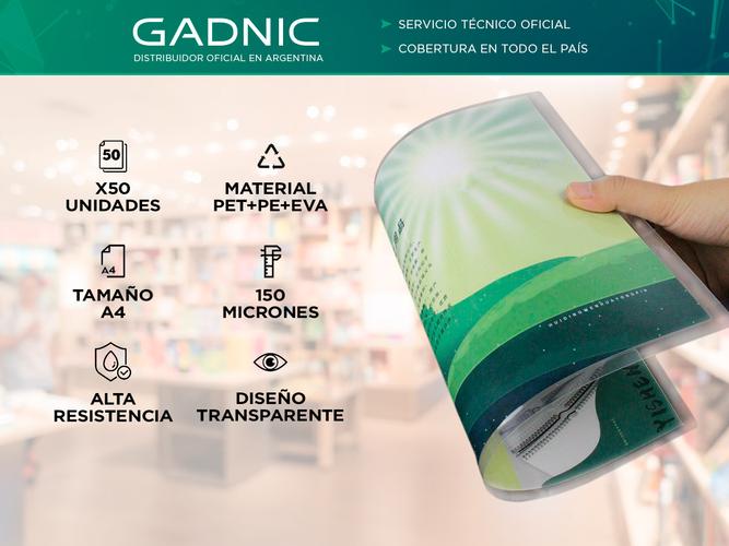 Pouch Plastificadora Gadnic PLA18 A4 216 x 303 mm x50u  - 1