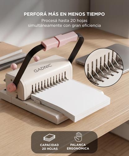 Anilladora A4 Gadnic Encuadernadora  20 Hojas Ajustable Manual - 2