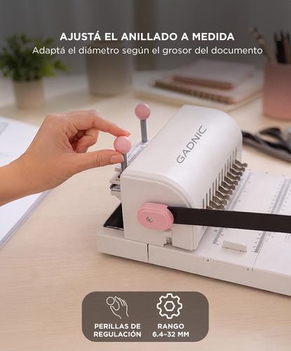 Anilladora A4 Gadnic Encuadernadora  20 Hojas Ajustable Manual - 3