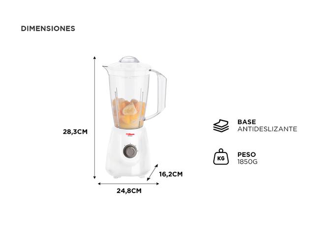 Licuador Liliana Whitelic 1.5L 500w Jarra Plastica AL100 - 4