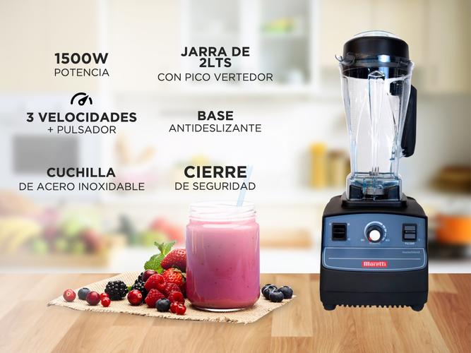 Licuadora Industrial Moretti MasterBlend 1500w 2Lts Pica Hielo Cuchilla Inox - 1