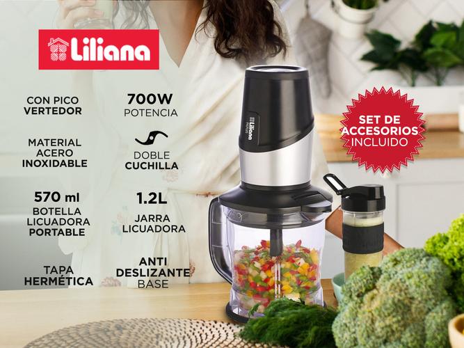 Licuadora Liliana Picplus AM312 Pica Hielo con Botella Deportiva 700w Doble Cuchilla Inox - 1