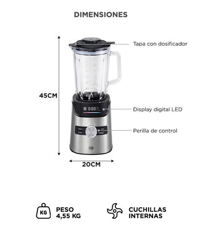 Licuadora Digital 1400W Cuk by Gadnic LED 1.7L Vaso Portátil Programas Automáticos - 5